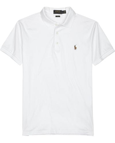 Polo Ralph Lauren Slim Pima Cotton Polo Shirt, Shirt, Split Side - White
