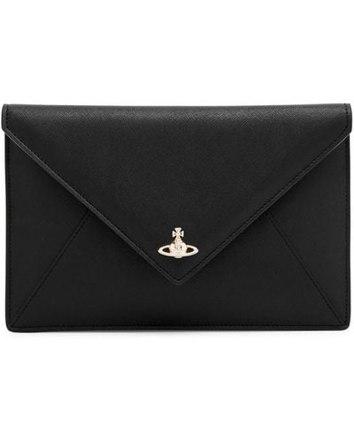 Vivienne Westwood Envelope Leather Clutch - Black