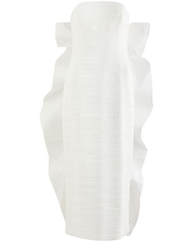 Rebecca Vallance Lily Strapless Ruched Midi Dress - White