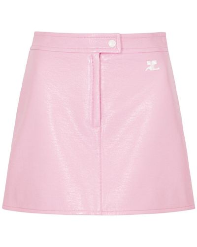 Courreges Logo Vinyl Mini Skirt - Pink