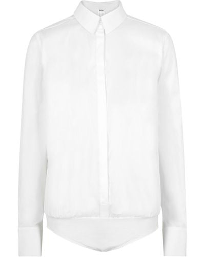 Wolford London Effect Cotton-Blend Bodysuit - White