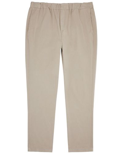 7 For All Mankind Luxe Performance Brushed Cotton-blend Chinos - Natural