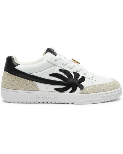 Palm Angels Beach College Paneled Leather Sneakers - White