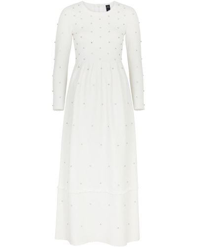 Needle & Thread Crystal-embellished Midi Dress - White