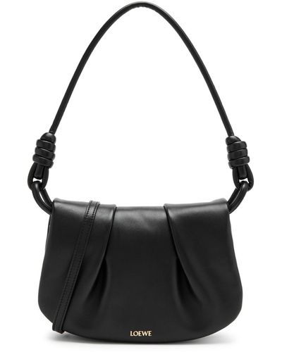 Loewe Paseo Leather Shoulder Bag - Black