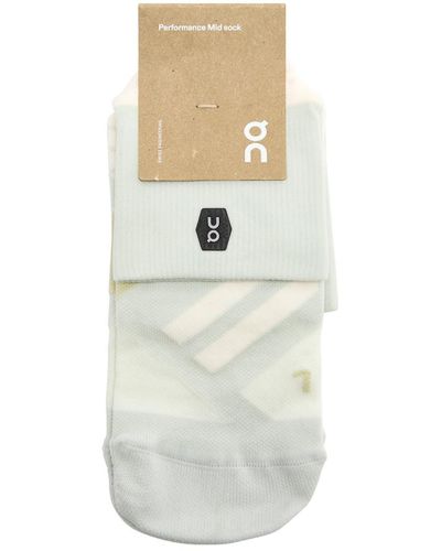 On Shoes Performance Striped Stretch-jersey Socks - White