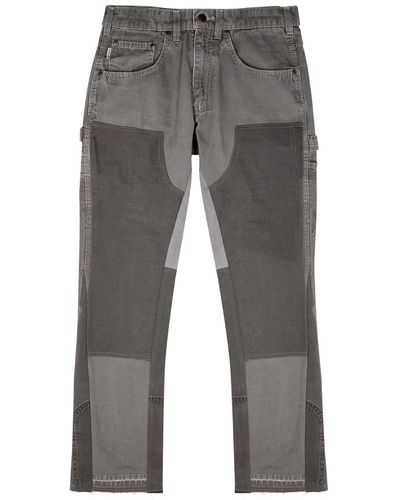 Jeanius Bar Atelier Carpenter Paneled Straight-Leg Jeans - Gray