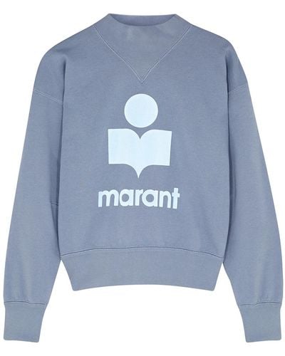 Isabel Marant Isabel Marant Étoile Moby Logo Cotton-blend Sweatshirt - Blue