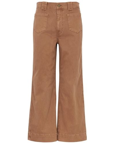 FRAME Utility Cropped Straight-leg Jeans - Brown