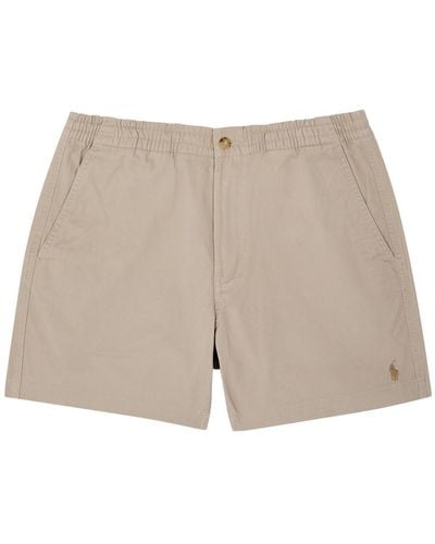 Polo Ralph Lauren Logo-Embroidered Stretch-Cotton Shorts - Natural