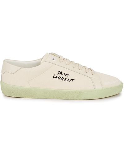 Saint Laurent Court Off- Canvas Trainers, Trainers, Off - Natural