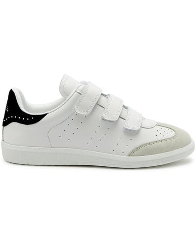 Isabel Marant Beth Paneled Leather Sneakers - White