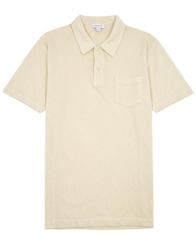Sunspel Riviera Cotton-mesh Polo Shirt - Natural