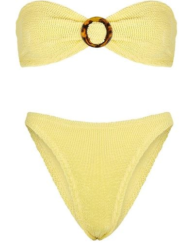 Hunza G Flora Seersucker Bikini - Yellow
