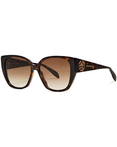 Alexander McQueen Oversized Round-Frame Sunglasses - Brown