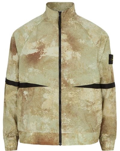 Stone Island Camouflage-Print Nylon Track Jacket - Natural