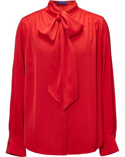 Winser London Silk Blouse & Bow - Red