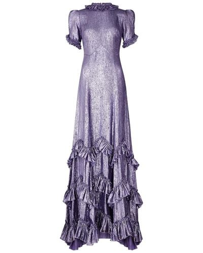The Vampire's Wife The Vampire'Wife Sky Rocket Ruffled Lamé Gown - Purple