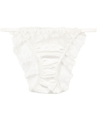 Fleur Of England Daisy Floral-embroidered Briefs - White