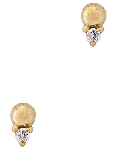 Otiumberg Diamond-embellished 9kt Stud Earring - White
