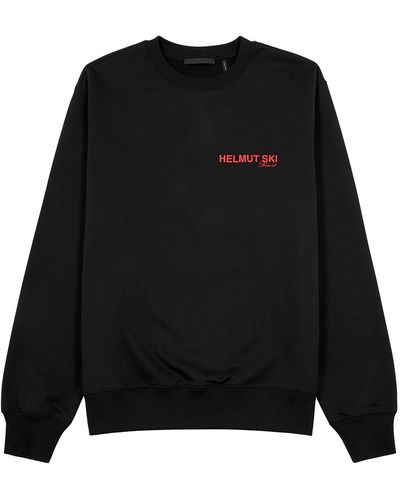 Helmut Lang Ski Printed Cotton Sweatshirt - Black