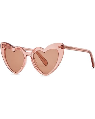 Saint Laurent Sl181 Loulou Heart-frame Sunglasses - Pink