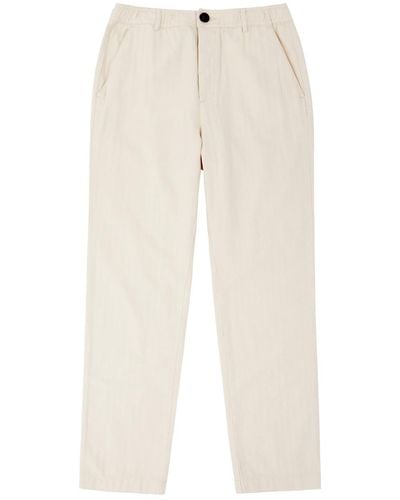 Oliver Spencer Herringbone Cotton Trousers - Natural