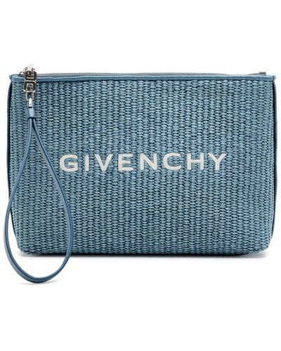 Givenchy Travel Woven Raffia Pouch - Blue