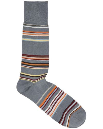 Paul Smith Striped Cotton-blend Socks - Grey