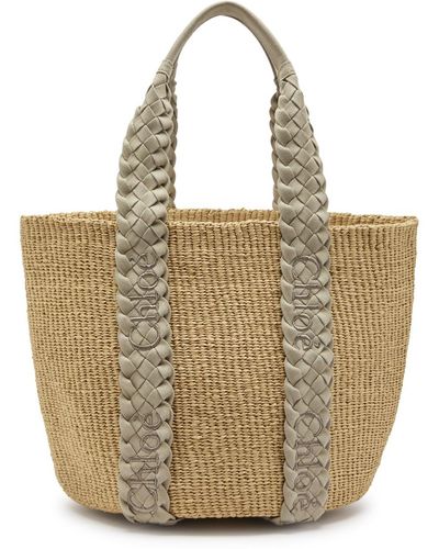 Chloé Woody Large Woven Raffia Tote - Natural