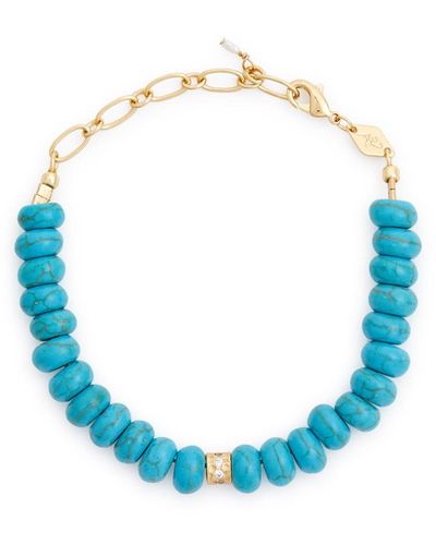 Anni Lu Pacifico Embellished 18kt Gold-plated Bracelet - Blue