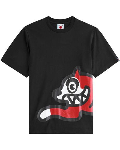 ICECREAM Running Dog Printed Cotton T-Shirt - Black