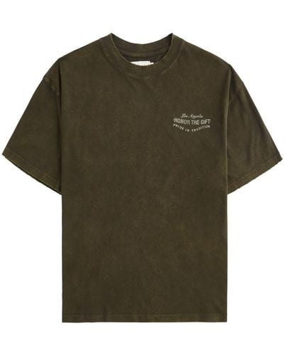 Honor The Gift Forum Printed Distressed Cotton T-Shirt - Green