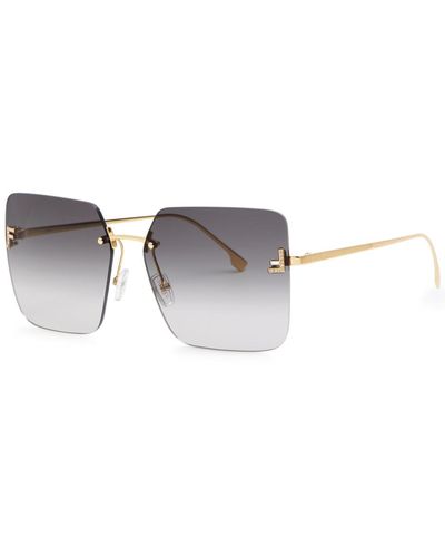 Fendi First Rimless Square-frame Sunglasses - Metallic
