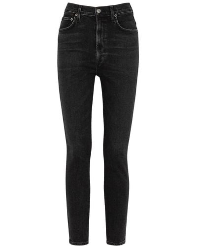 Agolde Pinch Waist Skinny Jeans - Black