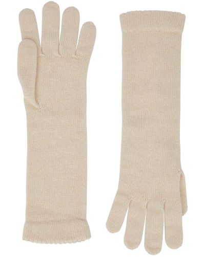 Inverni Ecru Cashmere Gloves - Natural