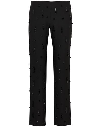 In the mood for love Trocadero Crystal-embellished Woven Trousers - Black