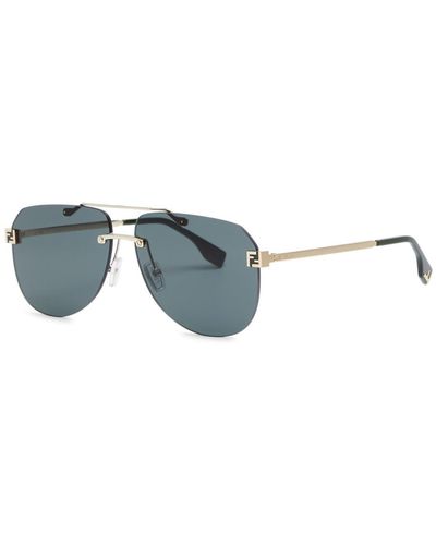 Fendi Sky Rimless Aviator-style Sunglasses - Blue