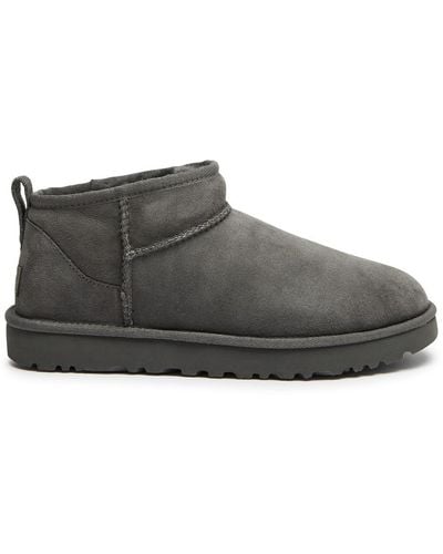 UGG Classic Ultra Mini Suede Ankle Boots - Gray