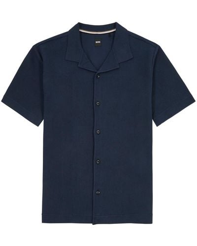 BOSS Powell Cotton Shirt - Blue