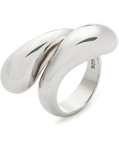 Missoma Savi Crossover Rhodium-plated Ring - White