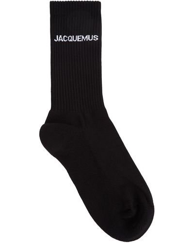 Jacquemus Les Chaussettes Logo Cotton-Blend Socks - Black