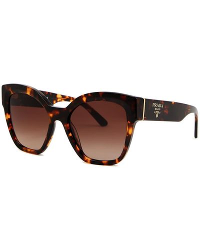 Prada Oversized Round-frame Sunglasses , Designer-engraved Graduated Lenses, Designer-stamped Temples, 100% Uv Protection - Brown