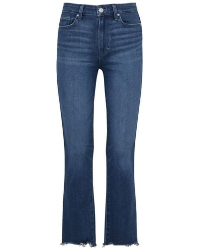 PAIGE Cindy Cropped Straight-Leg Jeans - Blue