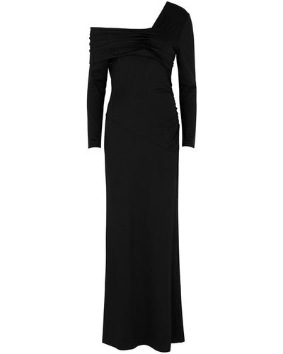 Diane von Furstenberg Dolores One-Shoulder Stretch-Jersey Maxi Dress - Black
