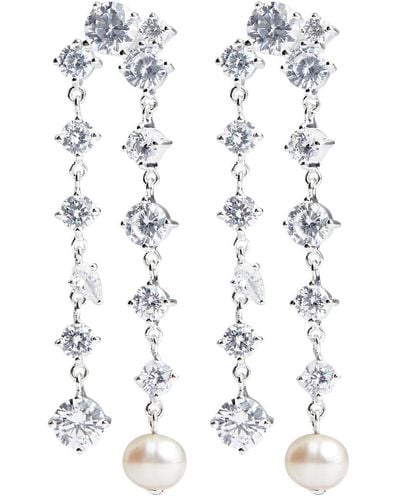 Completedworks Trickles Sterling Drop Earrings - White