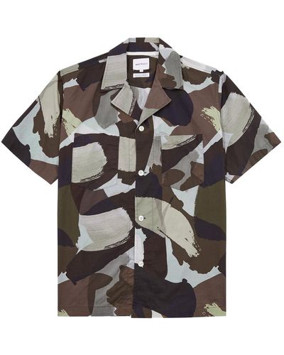 Norse Projects Mads Camouflage-print Cotton Poplin Shirt - Black
