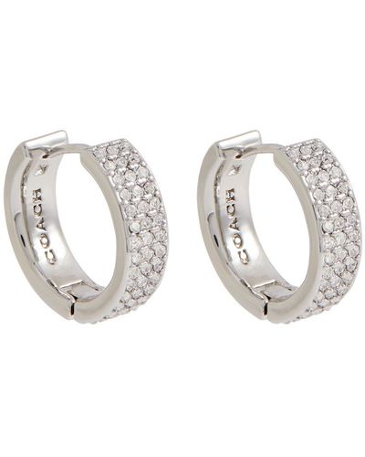 COACH Crystal-embellished Hoop Earrings - White