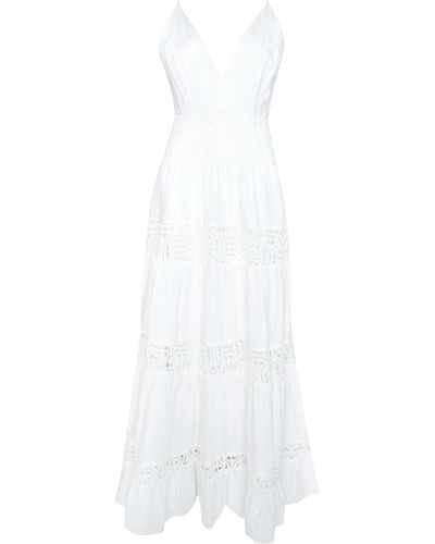 True Decadence White Crochet Trim Maxi Dress