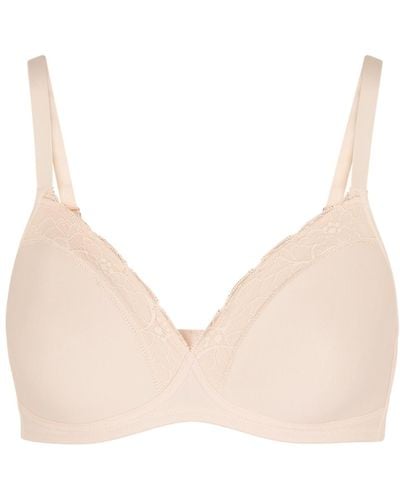 Hanro Lace-Trimmed Soft-Cup Bra - Natural